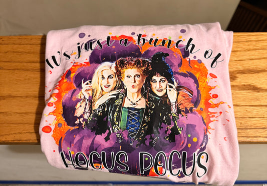 “BLUSH Fall Drop: ‘It’s Just a Bunch of Hocus Pocus’ Tee – Soft Pink Magic”